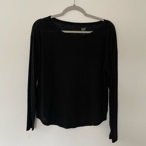 Gap Longsleeve Linen Blend Boatneck Top